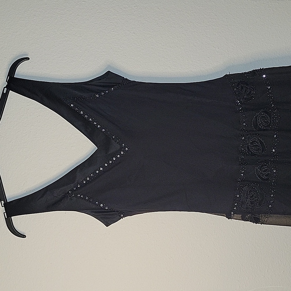 Vintage NINE WEST 100% Silk Dress, 12, Black, EUC - Picture 6 of 13